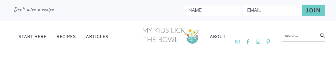My Kids Lick the Bowl announcement bar opt-in