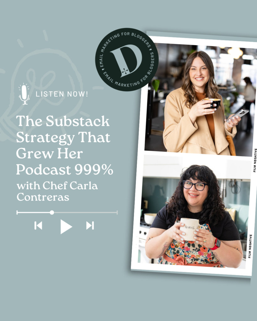 Chef Carla Contreras podcast promo graphic